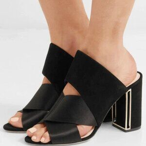 NICHOLAS KIRKWOOD Nini suede and satin mules size 5 $850 ,ITALY